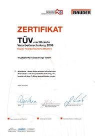 TÜV-zertifizierte Verarbeiterschulung für Bauder Flachdachsysteme