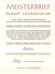 Meisterbrief Robert Hildebrandt