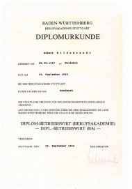 Diplomurkunde Betriebswirt (BA)